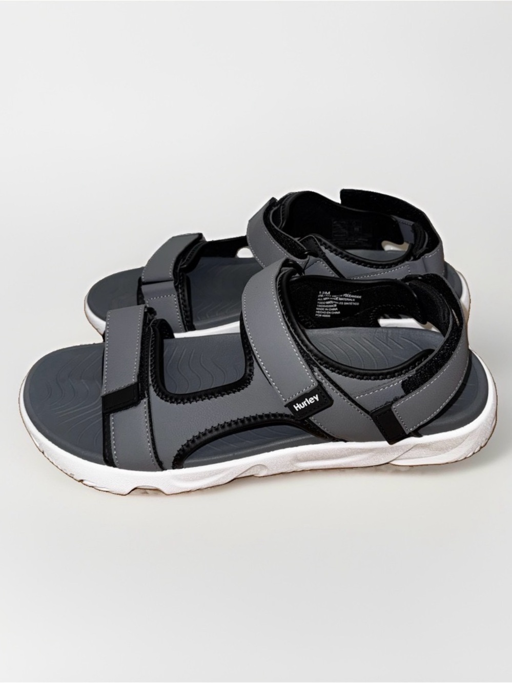 Hurley Oceanside Sport Sandals Men’s, Size:13 Gray Adjustable Straps 1961927 NEW